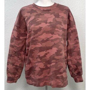 LULULEMON Womens 12 Perfectly Oversized SWEATSHIRT Heritage Camo Brier Rose Pink